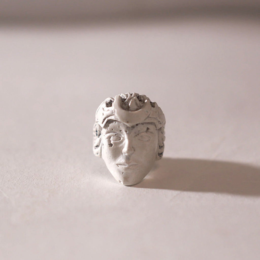 mini sculpture moon goddess ring
