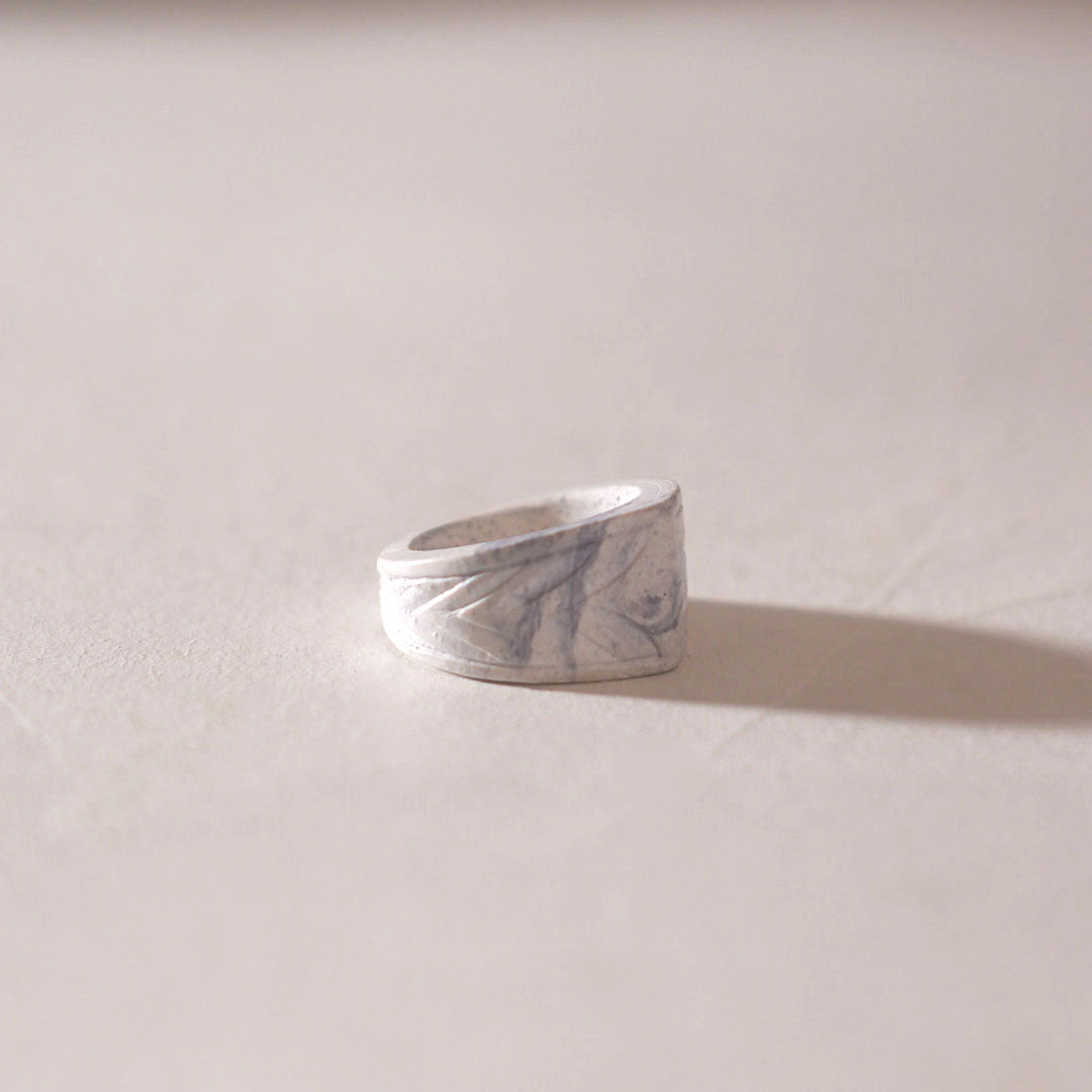 bonded marble white alchemy ring