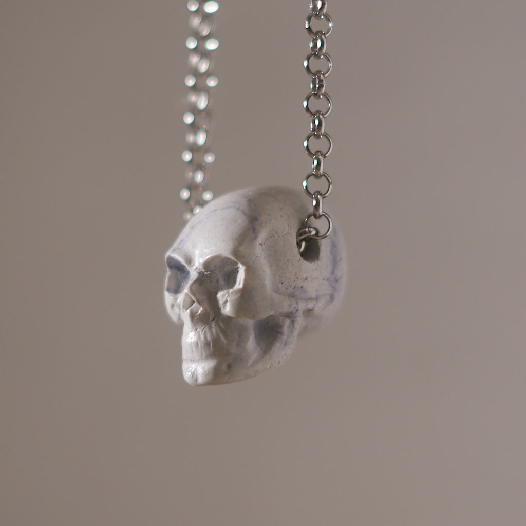 white skull pendant