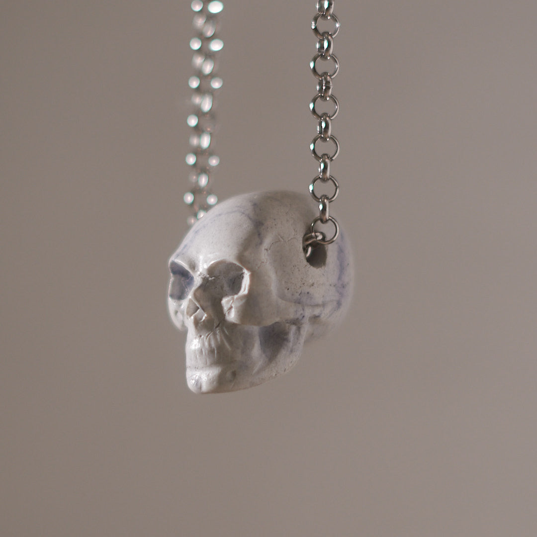 white skull pendant